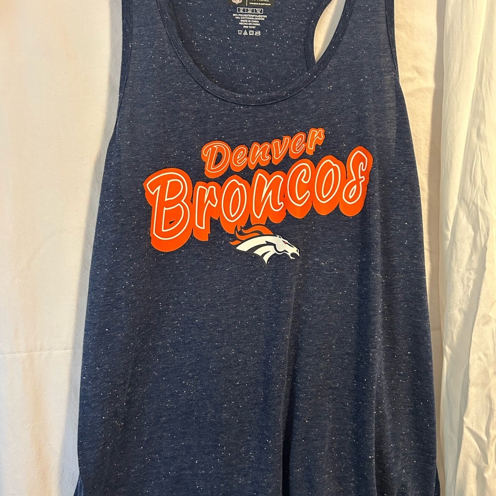 NFL Team Denver Broncos Apparel Blue Speckled Tank